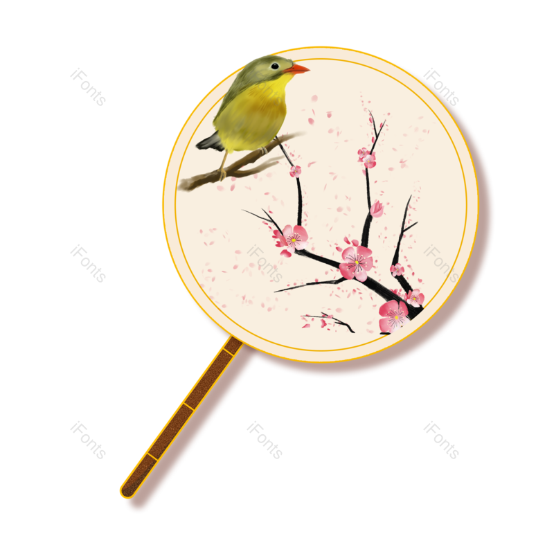 中国风图片,扇子元素,古风PNG,国画免抠素材